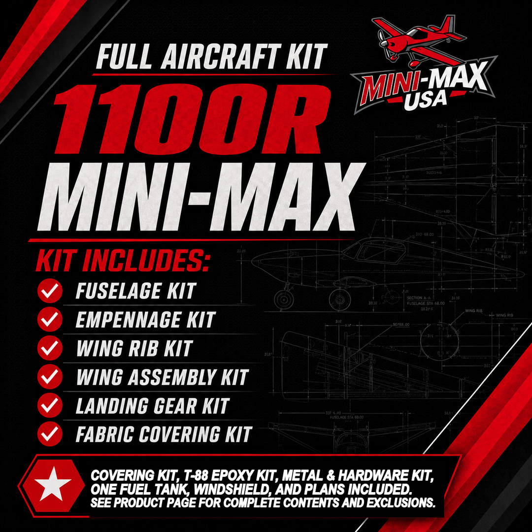 1100R Mini-Max Full Aircraft Kit card: kit sections and what is included