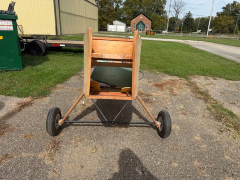 Front view of 1100R Mini-Max aircraft project on landing gear in Niles Michigan
