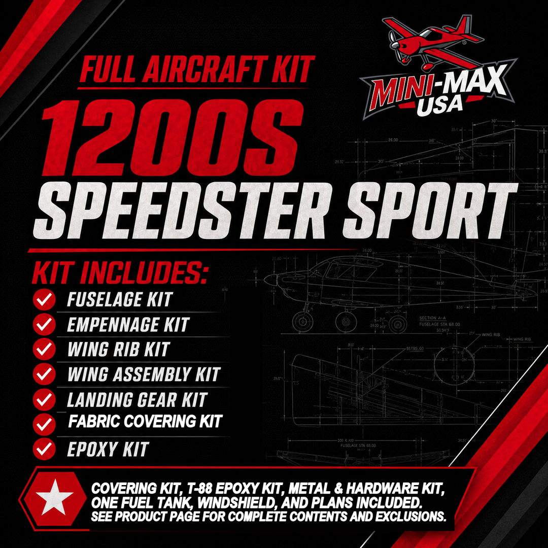 1200S Speedster Sport Full Aircraft Kit card: kit sections and what is included