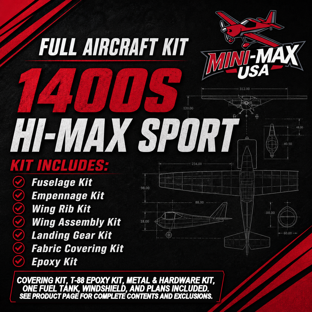 1400S Hi-Max Sport Full Aircraft Kit card: kit sections and what is included