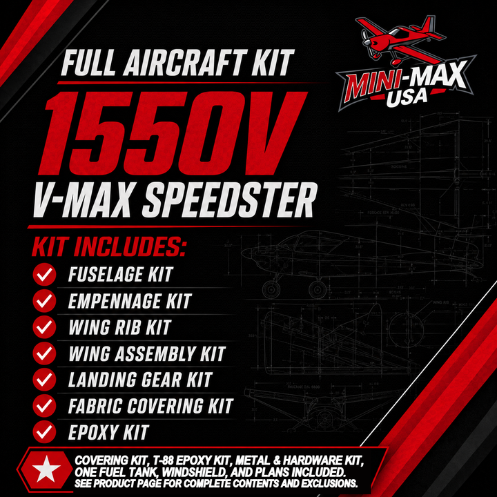 1550V V-Max Full Aircraft Kit card: kit sections and what is included
