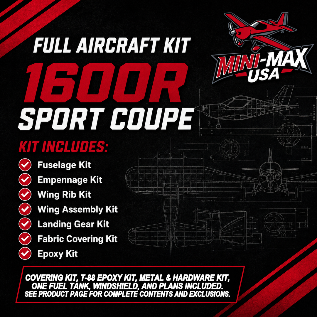 1600R Sport Full Aircraft Kit card: kit sections and what is included