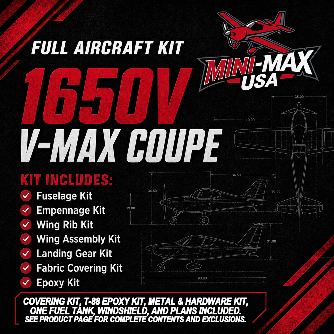 1650V V-Max Full Aircraft Kit card: kit sections and what is included