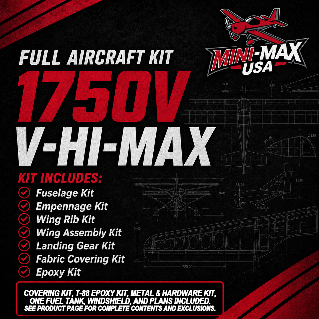 1750V V-Hi-Max Full Aircraft Kit card: kit sections and what is included