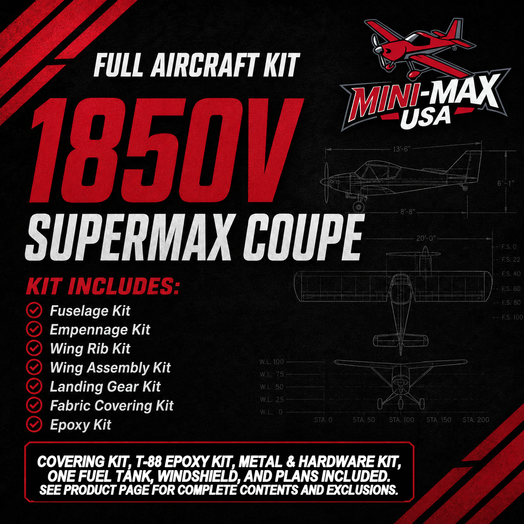 1850V SuperMax Full Aircraft Kit card: kit sections and what is included