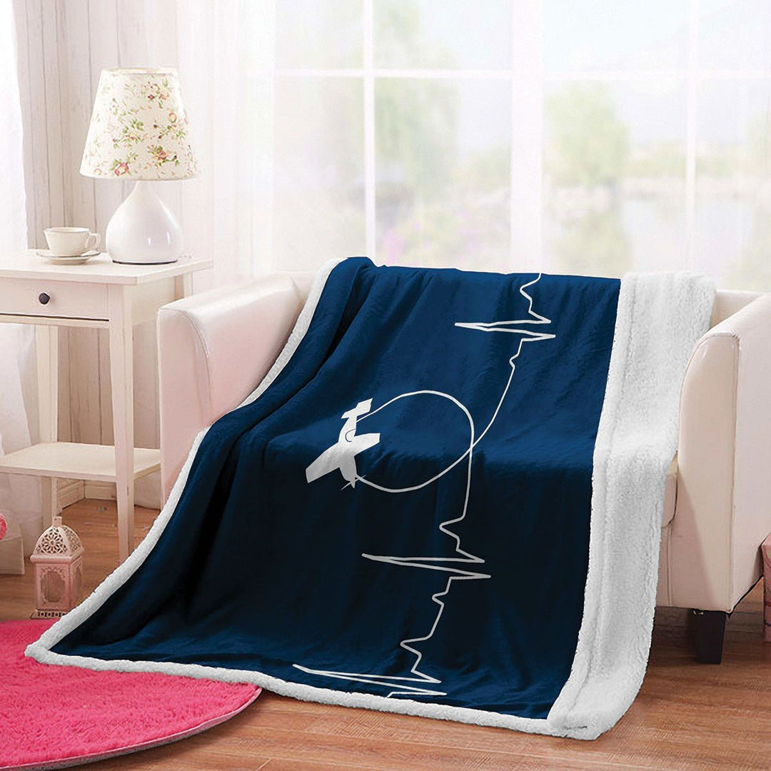 Aviation Heartbeat Throw Blanket