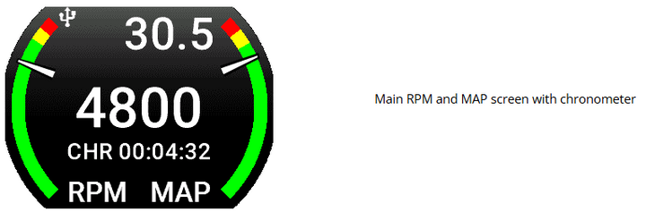 Omnia RPM-MAP – Tachometer + Manifold Pressure