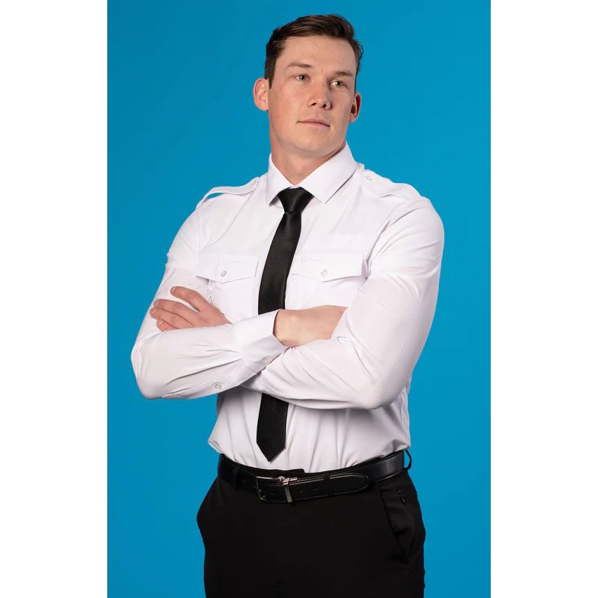 Men's Long Sleeve Pilot Shirt (Classic Athletic Fit)
