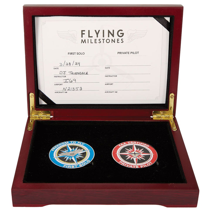Solo and Private Pilot Challenge Coin Gift Set