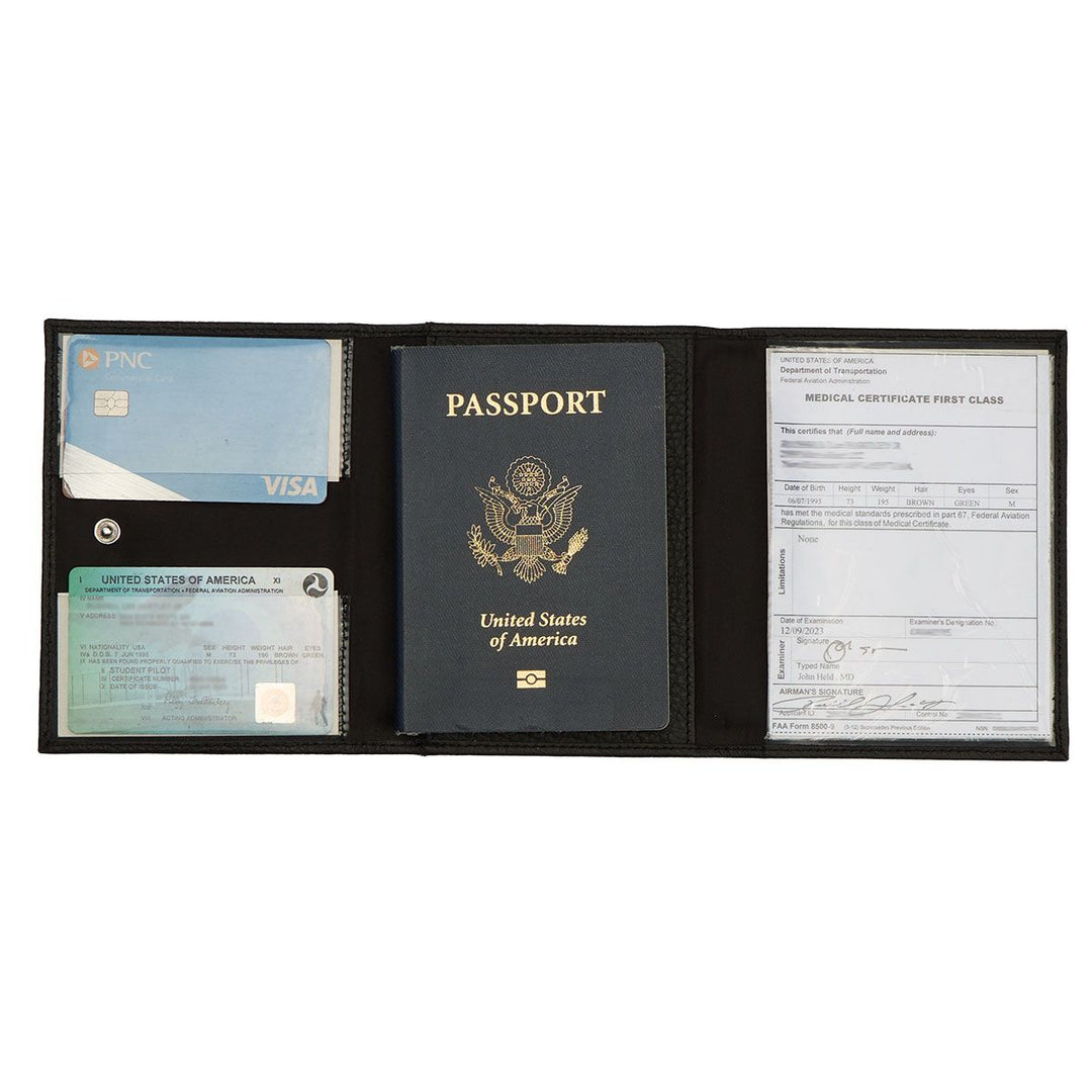 Pilot Wings Passport Holder and Custom Luggage Tag Set