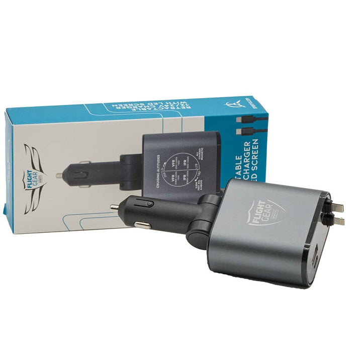 Flight Gear Retractable 12/24v charger with LED Screen