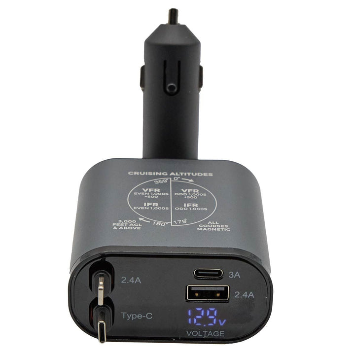 Flight Gear Retractable 12/24v charger with LED Screen