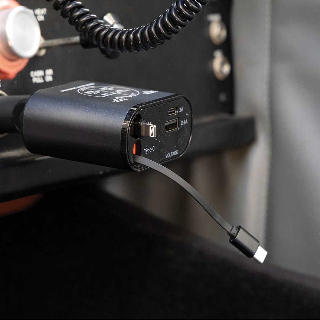 Flight Gear Retractable 12/24v charger with LED Screen