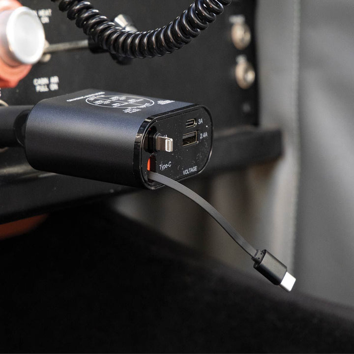 Flight Gear Retractable 12/24v charger with LED Screen