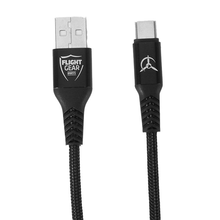 Flight Gear USB-A to USB-C Braided Cable
