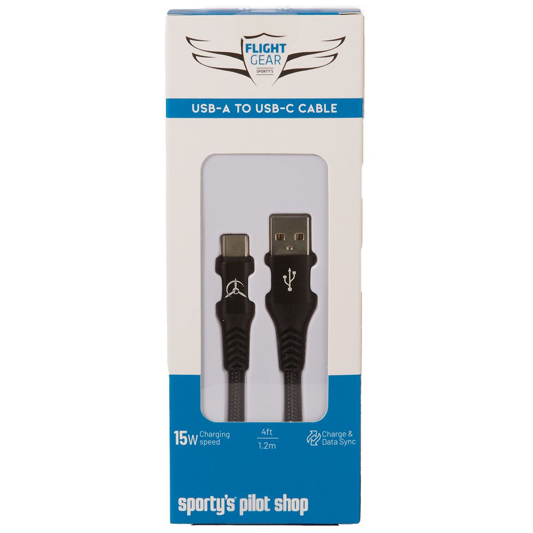 Flight Gear USB-A to USB-C Braided Cable