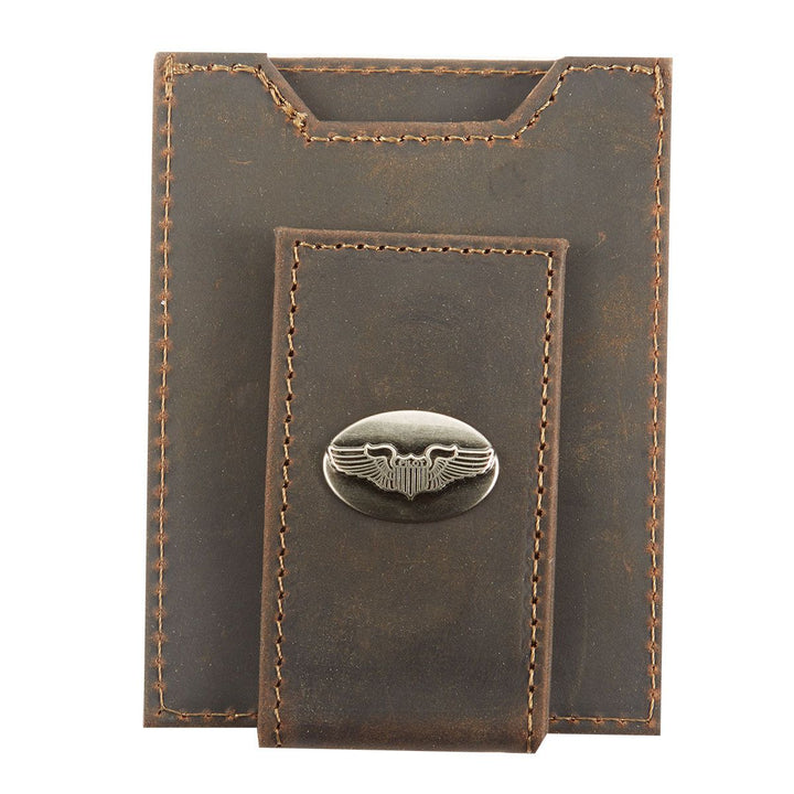 Pilot Wings Leather Front Pocket Wallet