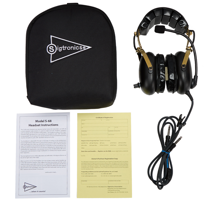 Sigtronics S-68 Headset (Mono)