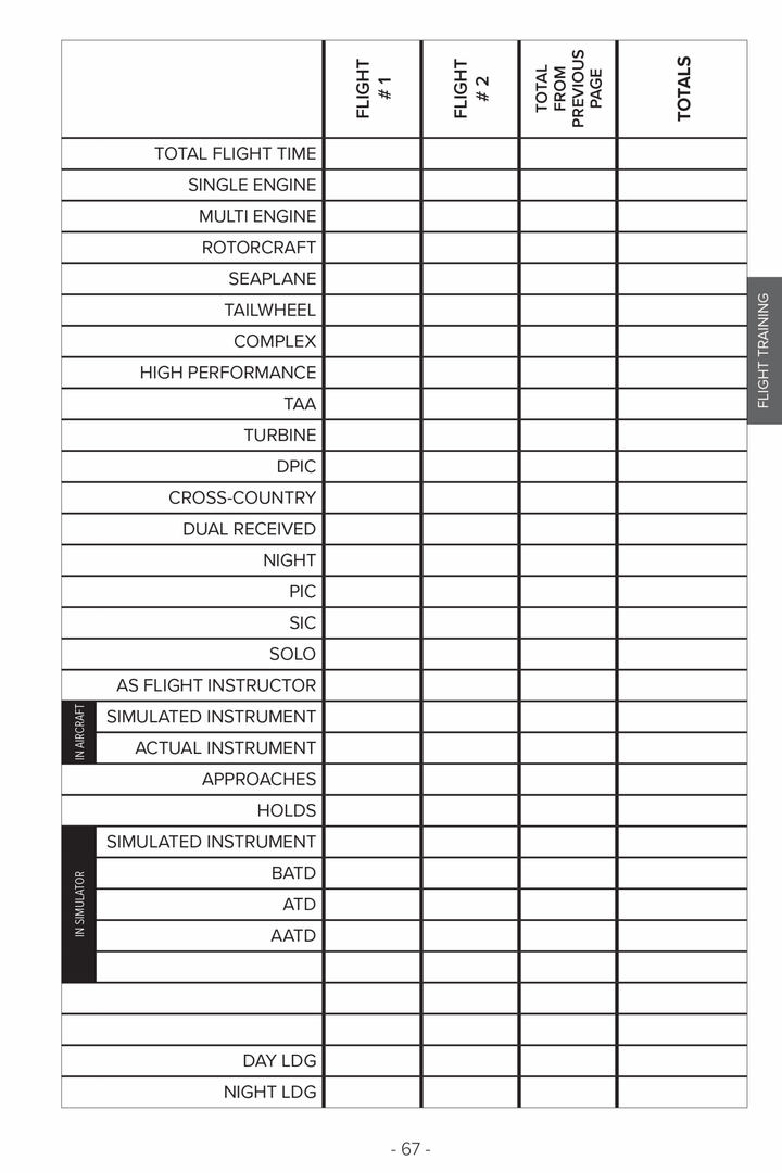 Gleim Career Pilot Training Logbook
