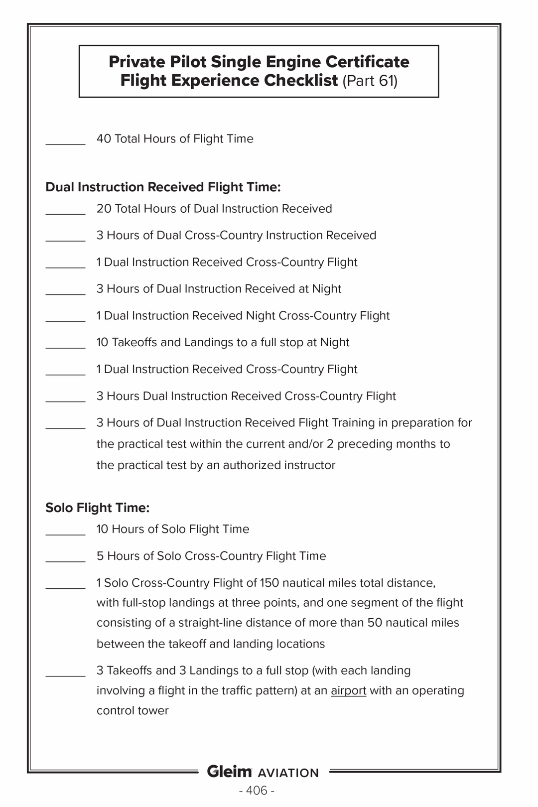 Gleim Career Pilot Training Logbook