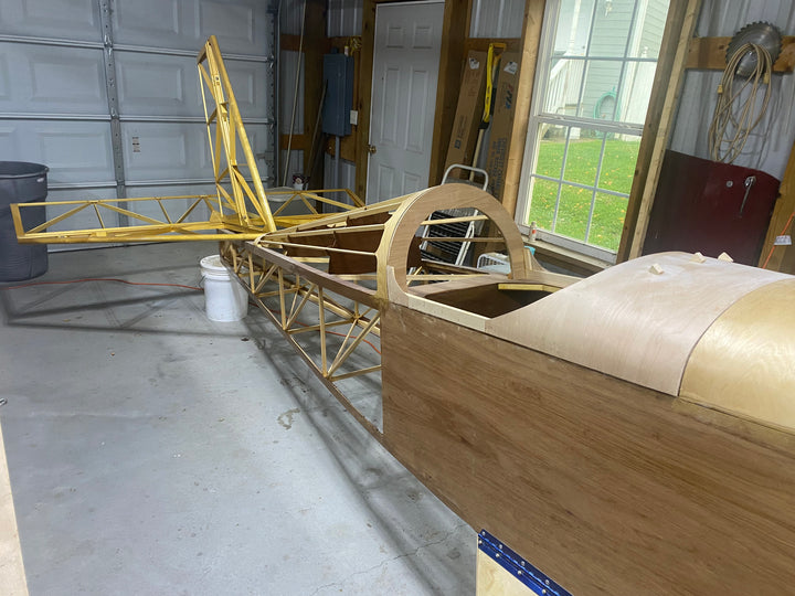 Mini-Max 1030R Ultralight Aircraft Project – Varnished, On Wheels