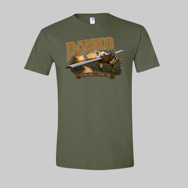 DANKO Flying High. Living Free T-shirt in green