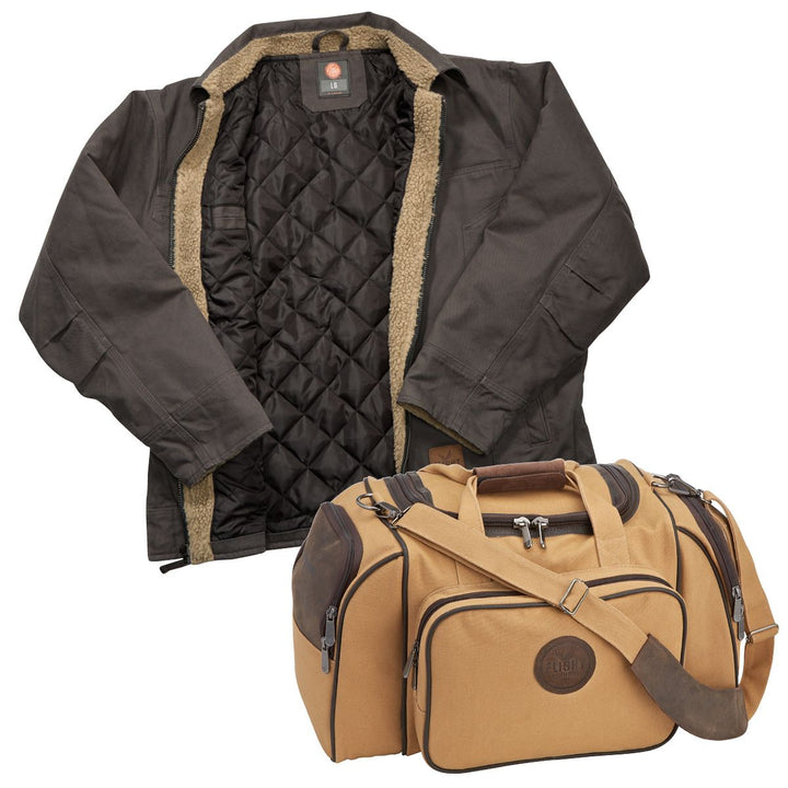 Flight Outfitters Bush Pilot Duffle &amp;amp; Bush Pilot Jacket Bundle