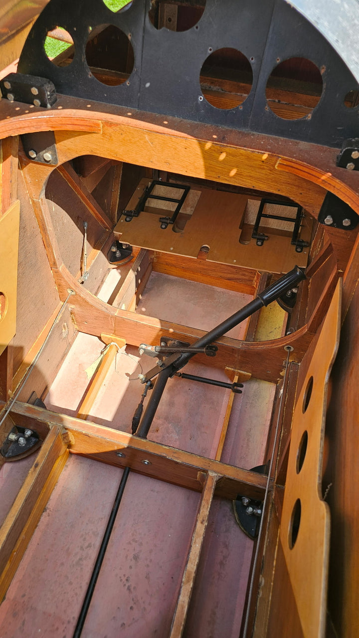 FlyBaby cockpit controls and empty instrument panel