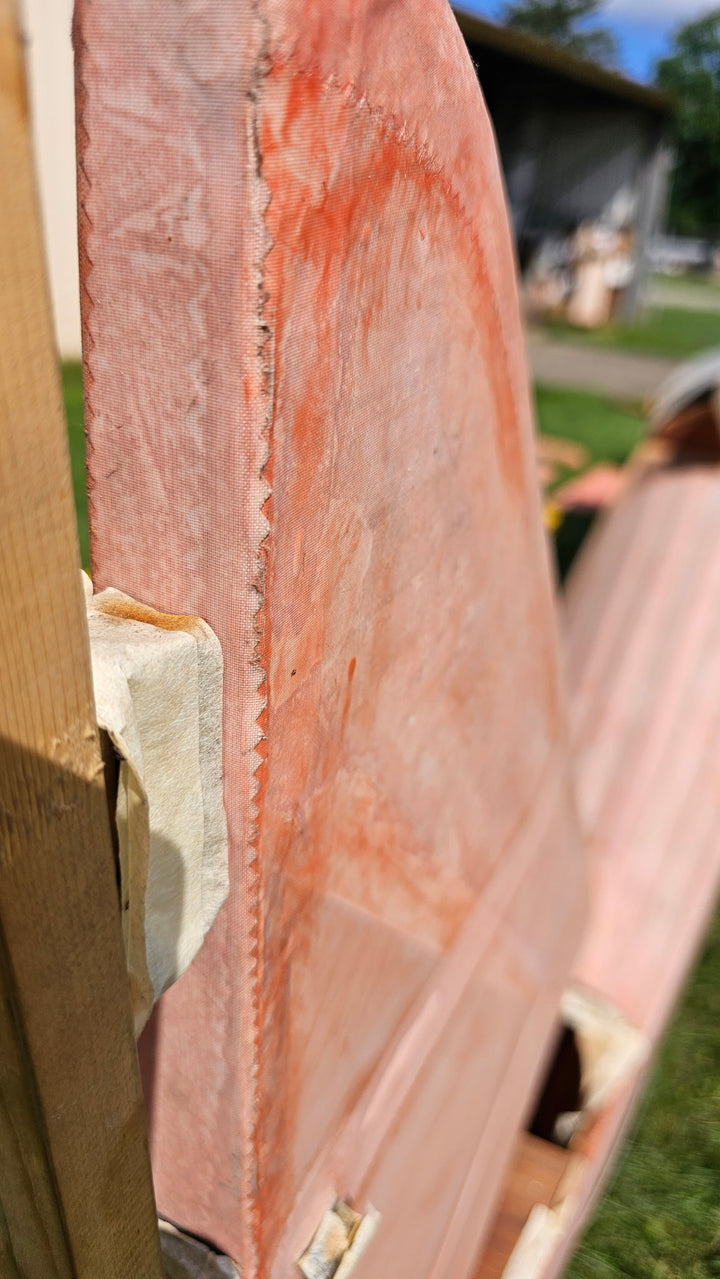 Close view of existing FlyBaby fabric covering